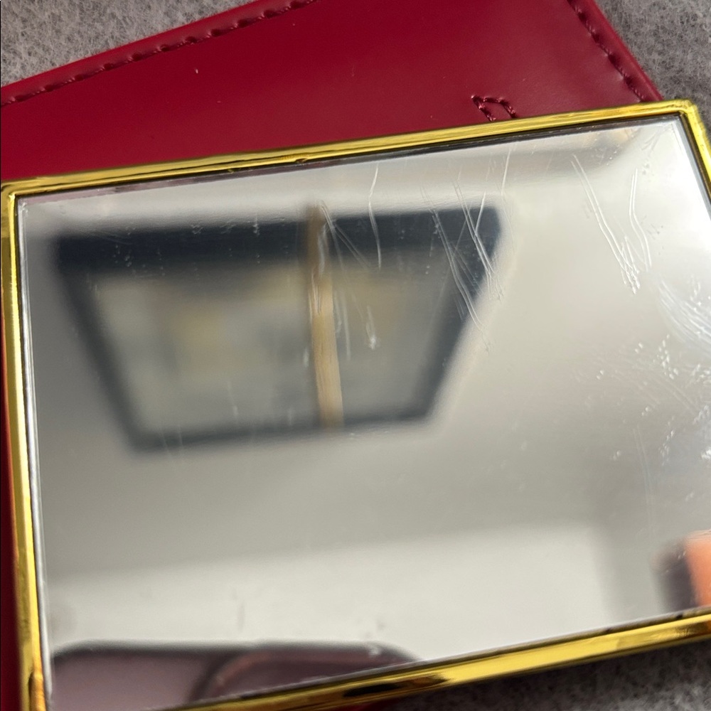Yves Saint Laurent Red and Gold Mirror with Case - Picture 5 of 5